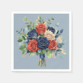 Schöne Aquarellblume Bouquet Serviette (Vorderseite)