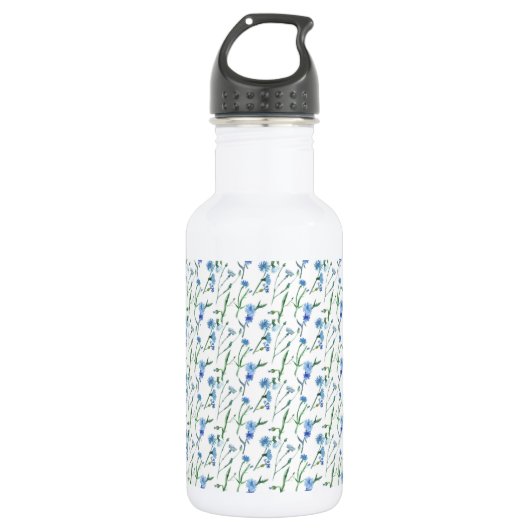 Schöne Aquarellblumen Edelstahlflasche (Vorderseite)