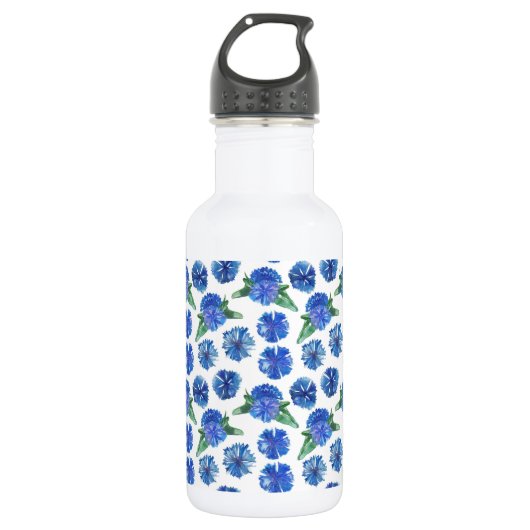 Schöne Aquarellblumen Edelstahlflasche (Vorderseite)
