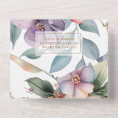 Schöne Aquarellblumen-Engagement Party All In One Einladung (Rückseite)