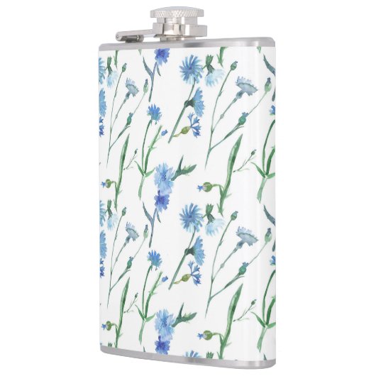 Schöne Aquarellblumen Flachmann (Links)