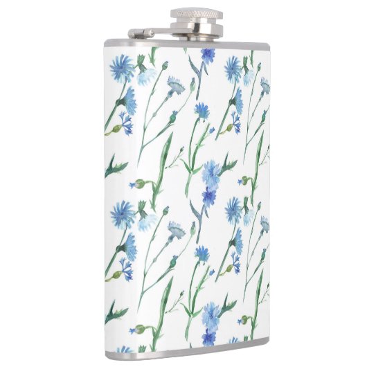 Schöne Aquarellblumen Flachmann (Rechts)