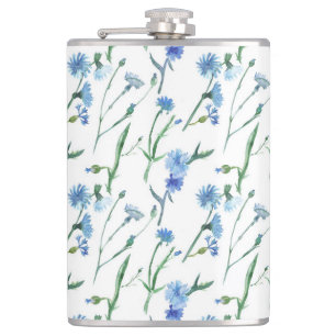 Schöne Aquarellblumen Flachmann