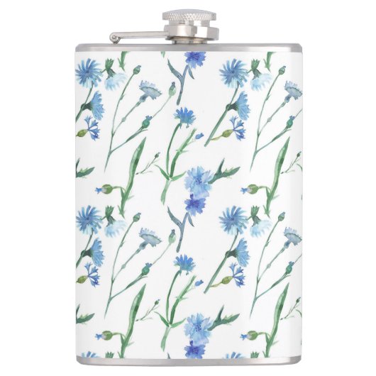 Schöne Aquarellblumen Flachmann (Vorderseite)