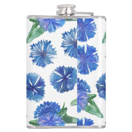 Schöne Aquarellblumen Flachmann (Rückseite)