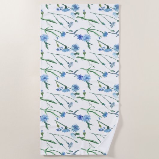 Schöne Aquarellblumen Strandtuch (Vorderseite)