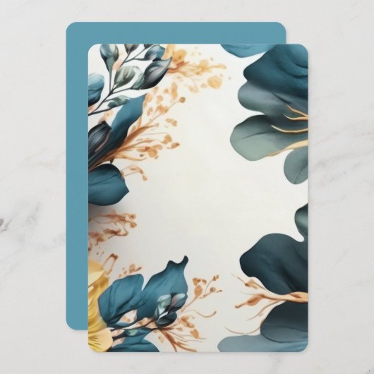 Schöne Aquarellblüte Einladung (Vorne/Hinten)