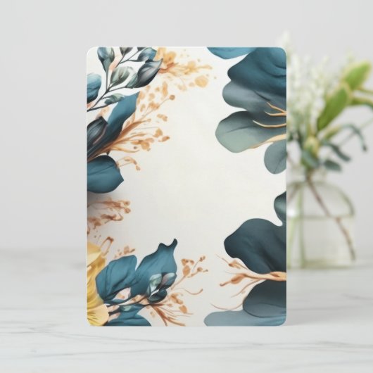 Schöne Aquarellblüte Einladung (Stehend Vorderseite)