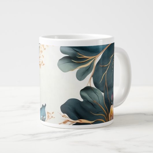 Schöne Aquarellblüte Jumbo-Tasse (Vorderseite Rechts)