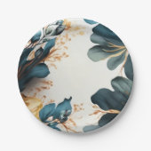 Schöne Aquarellblüte Pappteller (Vorderseite)