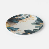 Schöne Aquarellblüte Pappteller (Schrägansicht)