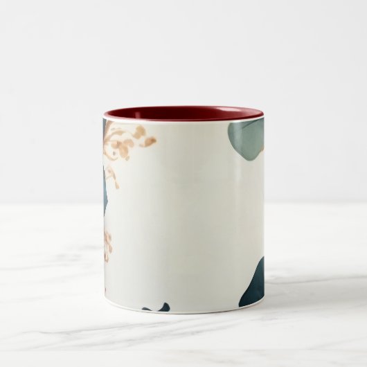 Schöne Aquarellblüte Zweifarbige Tasse (Mittel)