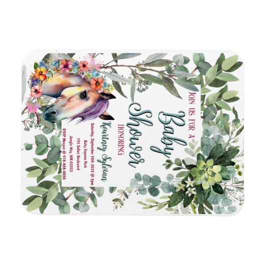 Schöne Aquarellblütendusche Magnet (Horizontal)