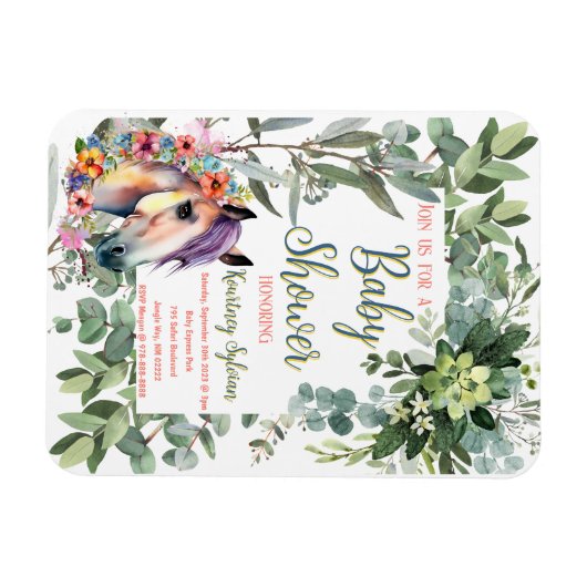 Schöne Aquarellblütendusche Magnet (Horizontal)