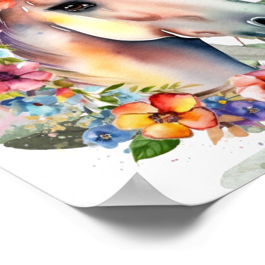 Schöne Aquarellblütendusche Poster (Ecke)