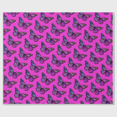 Schöne Aquarellbütten Muster Hot Pink Geschenkpapier (Flach)