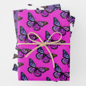 Schöne Aquarellbütten Muster Hot Pink Geschenkpapier Set (Beispiel)