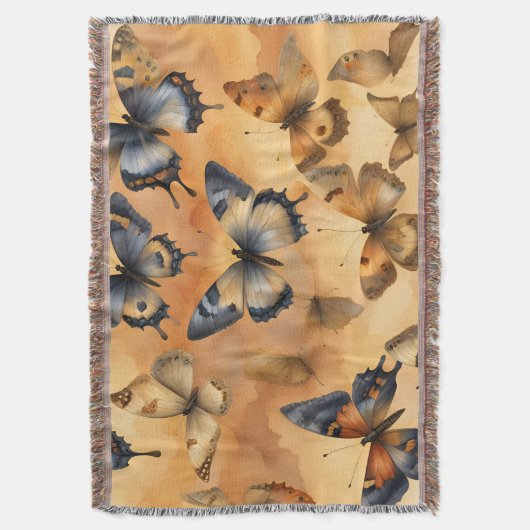 Schöne Aquarellbutterfische Decke (Vorderseite Vertikal)