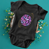 Schöne Aquarellbutterfische mit Goldblende Baby Strampler