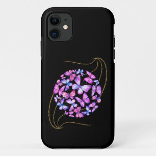 Schöne Aquarellbutterfische mit Goldblende Case-Mate iPhone Hülle