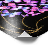 Schöne Aquarellbutterfische mit Goldblende Fotodruck (Ecke)