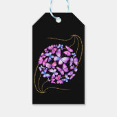 Schöne Aquarellbutterfische mit Goldblende Geschenkanhänger (Vorderseite)