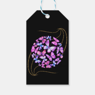 Schöne Aquarellbutterfische mit Goldblende Geschenkanhänger