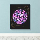 Schöne Aquarellbutterfische mit Goldblende Leinwanddruck (Insitu (Holzboden))