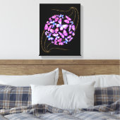 Schöne Aquarellbutterfische mit Goldblende Leinwanddruck (Insitu (Schlafzimmer))