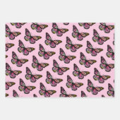 Schöne Aquarellbutterfische Muster Soft Pink Geschenkpapier Set (Vorderseite 3)