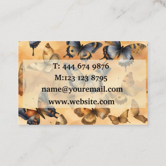 Schöne Aquarellbutterfische Visitenkarte (Rückseite)