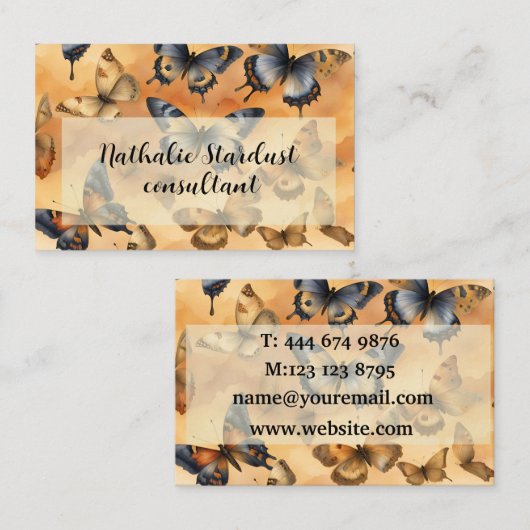 Schöne Aquarellbutterfische Visitenkarte (Vorne/Hinten)