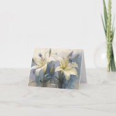 Schöne Aquarellcreme Lila Lilien Dankeskarte (Rückseite)