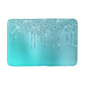 Schöne Aquarelle, blaue Minze und türkisfarbene Gl Badematte (Vorderseite)