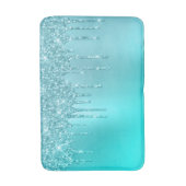 Schöne Aquarelle, blaue Minze und türkisfarbene Gl Badematte (Vorderseite Vertikal)