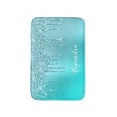 Schöne Aquarelle, blaue Minze und türkisfarbene Gl Badematte (Vorderseite Vertikal)