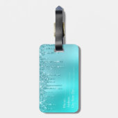 Schöne Aquarelle, blaue Minze und türkisfarbene Gl Gepäckanhänger (Rückseite vertikal)