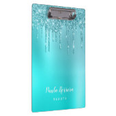 Schöne Aquarelle, blaue Minze und türkisfarbene Gl Klemmbrett (Rechts)