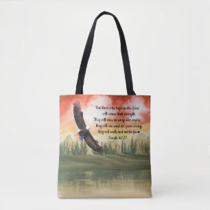 Schöne Aquarellfarbe Heilige Adler Isaiah 40:31 Tasche
