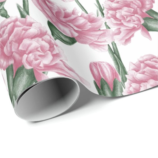 Schöne Aquarellfarbe Rosa Blume Geschenkpapier (Rolleneckpunkt)