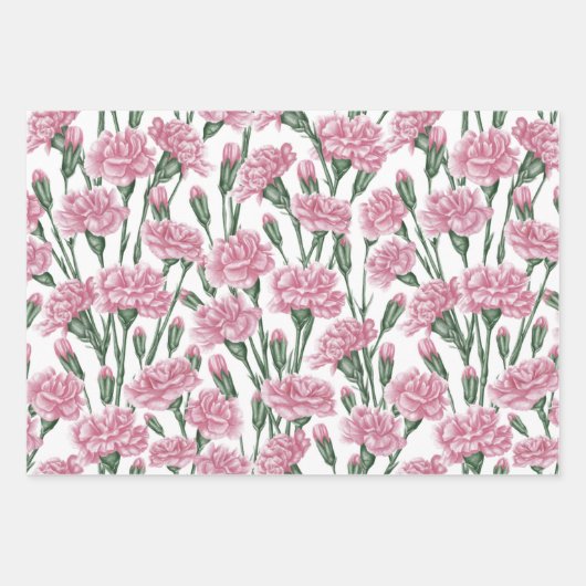 Schöne Aquarellfarbe Rosa Blume Geschenkpapier Set (Vorderseite)