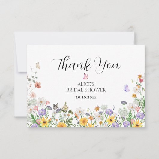 Schöne Aquarellfarben-Blume Dankeskarte (Vorderseite)