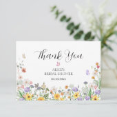 Schöne Aquarellfarben-Blume Dankeskarte (Stehend Vorderseite)