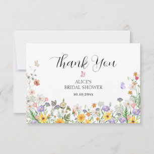 Schöne Aquarellfarben-Blume Dankeskarte