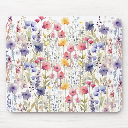 Schöne Aquarellfarben Blume Frühjahrsgarten Mousepad (Vorne)