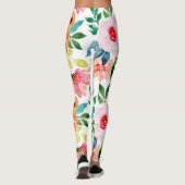 Schöne Aquarellfarben-Blume Leggings (Rückseite)