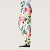 Schöne Aquarellfarben-Blume Leggings (Links)