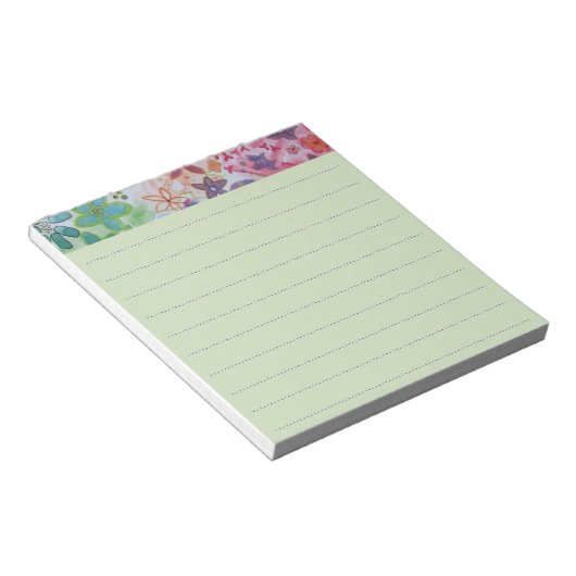 Schöne Aquarellfarben Blume Liniert Notizblock (angewinkelt)