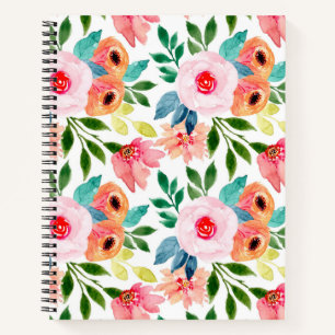 Schöne Aquarellfarben-Blume Notizblock