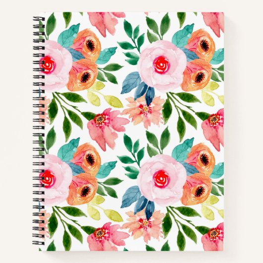 Schöne Aquarellfarben-Blume Notizblock (Vorderseite)